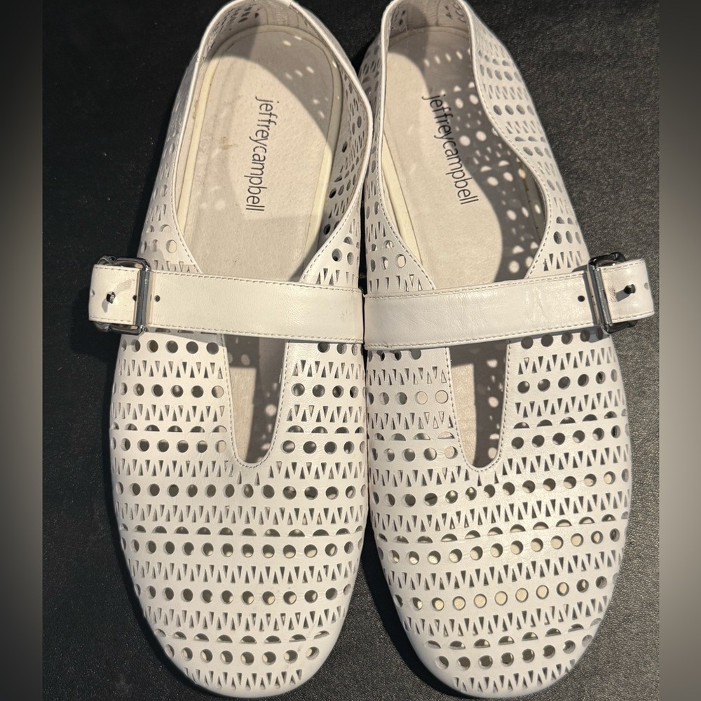 Jeffrey Campbell White Perforated Flats